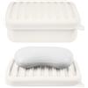 Linkidea Portasapone da viaggio in silicone, Portasapone compatto con strato di drenaggio, Portasapone infrangibile per una migliore conservazione, Adatto per bagno, palestra (Bianco)