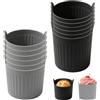 VGECEE 12 Pz Pirottini per Friggitrice ad Aria, Stampi per Uova in Silicone Grigio