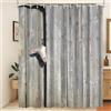 Xiaoterna Tenda da doccia rustica Tenda da bagno con animali della fattoria Rustico Porta di legno Pecora carina in casetta di legno rustica Impermeabile Tenda lavabile per vasca da bagno 120x200cm