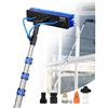 VEVOR Kit Palo Alimentato ad Acqua, Palo per Pulizia dei Pannelli Solari 6 m con Manico Estensibile, Testina della Spazzola Girevole a 180° Tubo Flessibile 20 m, per Ponte Pannello Solare Roulotte