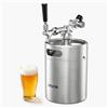 VEVOR Mini Fusto Pressurizzato per Birra Regolatore CO2 4L alla Spina, Sistema di Spillatura per Birra Artigianale in Acciaio Inox 304 con Regolatore CO2 per Carbonazione, Rubinetto a Chiusura, Casa