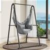 YITAHOME Poltrona sospesa con telaio 105 x 93 x 160 cm, stabile struttura in acciaio, supporto per amaca con altalena sospesa, carico massimo 150 kg, sedia a dondolo con 2 ganci e 2 cuscini per