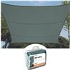 Perel Vela ombreggiante 3.6 x 3.6 m, vela parasole quadrata per giardino e terrazza, poliestere idrorepellente 160 g/m2, protezione UV 90%, tessuto traspirante con anelli a O in acciaio inox, grigio