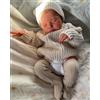 Anyee Bambole Reborn realistica neonato addormentato 48 cm, corpo imbottito in cotone vinilico,bambole neonato con occhi chiusi, giocattolo per e oggetto da collezione per bambini dai 3 anni in su