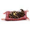 Akozon Simulazione del Sonno Gatto Peluche Ornamenti Sonori Bambola di Pezza Decorazione della Casa Bianco (#1)