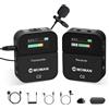 Microfono Lavalier Wireless, C2 2.4G Microfono Lapel Wireless 70M 8H per Classe