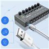 Mixer audio AS Chitarre, bassi, tastiere Mixer 6 Stereo per la registrazione
