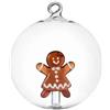 Pallina di Natale Schiaccianoci Mrs Pan di Zenzero 8cm Ichendorf in Vetro