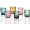 Set 6 Bicchieri Plissè Brandani in Vetro a Colori Assortiti - 250 ml