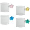 Set 4 Tazzine Caffè Stella in Vetro Brandani - Colori Assortiti