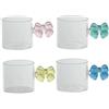 Set 4 Tazzine Caffè Fiocco in Vetro Brandani - Colori Assortiti