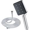 YEAUPE PRO Soffione doccia e tubo 1,6 m con filtro, soffione doccia quadrato ad alta pressione e tubo a 6 modalità di getto, grande flusso forte, soffione a pioggia per bassa pressione, acqua dura,