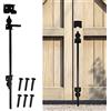 Jetcloud 1353093138839 Kit asta di bullone a goccia per canna da 45,7 cm in ferro resistente multiuso fermo fermo per legno PVC cancelli recinzioni porte, nero