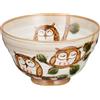 Ichikyu Ciotola di riso Ichikyu 4,6 pollici (11,7 cm) gufi amichevoli Red Mino Ware...