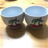 Coppia di tazze da tè in ceramica ciliegia Rene Naito Showa retrò set da pran...
