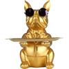 Qianling Cane vassoio bulldog dorato, moderna decorazione, può essere utilizzato in soggi