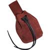 Mythrojan Drawstring Belt Pouch Medieval Renaissance Bag Viking Waist Pouch with Genuine Suede Leather for Medieval Events, SCA, LARP, Reenactments, Cosplay Costume Accessory - Wine Red