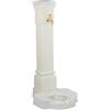 Relaxdays Fontana da Giardino in Stile Antico, Fontanella a Colonna con Rubinetto e Vaschetta, HLP: 93x47x38 cm, Bianco
