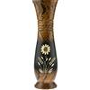 AeraVida Vaso per fiori a margherita in legno di mango, marrone, nero, rotondo, moderno, floreale, realizzato a mano, vaso per interni