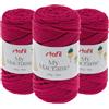 Stafil Filato Macramè in Cotone Riciclato Ø 2 mm 100 g 90 m Set 3 Gomitoli Colore Pink