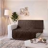 Italian Bed Linen Copridivano Fascia Elegant No Stiro - Waterproof - Proteggi Divano 125x190 cm in Microfibra Trapuntato e Imbottito - Lavabile - Marrone/Panna