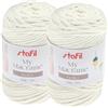 Stafil Filato Macramè Boho Pettinabile Ø 4 mm 250 g 70 m Set 2 Gomitoli Colore Crema