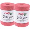 Stafil Filato di Juta Ø 2 mm 250 g 210 m Set 2 Gomitoli Colore Rosa