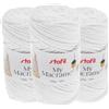 Stafil My Macramè 2 mm - Set 3 Gomitoli da 100 g (90 m) - Cordino Macramè in Cotone Riciclato per Borse, Decorazioni, Arazzi, Portachiavi e Crochet - Colore Bianco