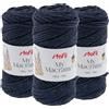 Stafil My Macramè 2 mm - Set 3 Gomitoli da 100 g (90 m) - Cordino Macramè in Cotone Riciclato per Borse, Decorazioni, Arazzi, Portachiavi e Crochet - Colore Blu Melange