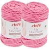 Stafil Filato Macramè Boho Pettinabile Ø 4 mm 250 g 70 m Set 2 Gomitoli Colore Rosa