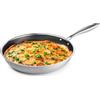 BRATmaxx Padella in acciaio inox, 20 cm, colore argento, a 3 strati, con struttura a nido d'ape, padella e padella universale