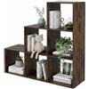 Relaxdays Scaffale a gradini, 6 Scomparti, HxLxP: 97,5x97,5x29 cm, sottotetto, libreria Salotto, Marrone Vintage