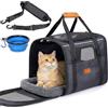 Morpilot Trasportino per gatti grandi e cuccioli fino a 9 kg, con cerniere di sicurezza, pieghevole, per il trasporto di gatti e cani, per andare al veterinario, 47 x 31 x 36 cm, grigio scuro(L)