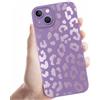 Coalbooliy Custodia Per iPhone 15 Plus 6,7'', Cellulare Viola Silicone Morbido Cover per telefono Aesthetic Modello Leopardato Disegni Protezione Fotocamera Antiurto Protettiva Case, 07