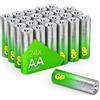 GP Batterie alcaline AA, Confezione da 24, batterie a Doppia A a Lunga Durata (LR6 1,5 V) per torce, Giocattoli, telecomandi, Orologi e dispositivi Domestici, affidabili batterie per Uso Quotidiano