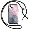Foonary Cover con Cordino per Apple iPhone 13 Mini 5,4, Custodia con Laccio Collana Tracolla Aesthetic Disegni Morbido Antiurto TPU Necklace Regolabile Protettiva Corda Case per iPhone 13Mini, Marmo 4