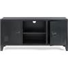 Bizzotto Mobile Porta TV Cambridge 2 Ante Colore Nero cm 40x120,5x h.58,5