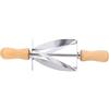 Agatige Taglia croissant, taglierina a rullo irregolare in acciaio inox per stendere la pasta, strumento per tagliare il pane, accessori da forno con manico in legno per croissant fatti