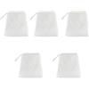 Agatige Sacchetti filtro a rete da 5 pezzi con coulisse, sacchetto filtro a rete riutilizzabile da 100 micron per infuso di vino, latte di noci, caffè, tè(20x30cm)