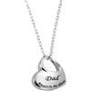 sourcing map Collana con cuore per ceneri di papà, urna commemorativa per ceneri di cremazione, impermeabile, con kit di imbuto, per ceneri dei propri cari (tonalità argento)
