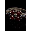 Anello Argento 925 Spinelli Blu E Vetri Boemi Anni 70 Splendido