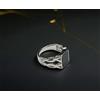 Anello Uomo in Acciaio Inox e Onice centrale misure Italiane 19, 22, 24, 26