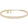 GD GOOD.designs Cavigliere da donna dorate | Cavigliera a più fili in acciaio inox 316L placcato oro 18K - Impermeabile e regolabile (22-27 cm)