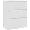 vidaXL Credenza Bianca 60x35x76 cm in Legno Multistrato