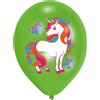 Amscan 9902173 Pallone Unicorno - rosa/verde, 6 pezzi