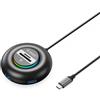 ORICO Hub USB Orico YXR5-C3 RGB con 4 porte USB-A 3.0, lettore di schede SD e microSD, cavo da 1,8 metri
