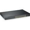 Zyxel 24 porte Gigabit PoE Switch | Gestione Smart | Montaggio in rack | 24 porte PoE+ von budget da 170 W e 2 porte SFP | VLAN, IGMP, QoS | Garanzia a vita [GS1900-24HP]