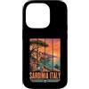 Sardinia Italy Retro Vintage Travel Post Custodia per iPhone 14 Pro Souvenir Turistico Sardegna Vacanze estive italiane metà secolo