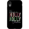 Have A Holly and Jolly Merry Christmas S Custodia per iPhone XR Plaid leopardato con bufalo Have A Holly and Jolly Merry Christmas