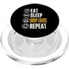 Funny Truck Driver Gift For Trucker Shir Mangiare la goccia di sonno carichi divertenti camion semi camion driver grande rig PopSockets PopGrip per MagSafe
